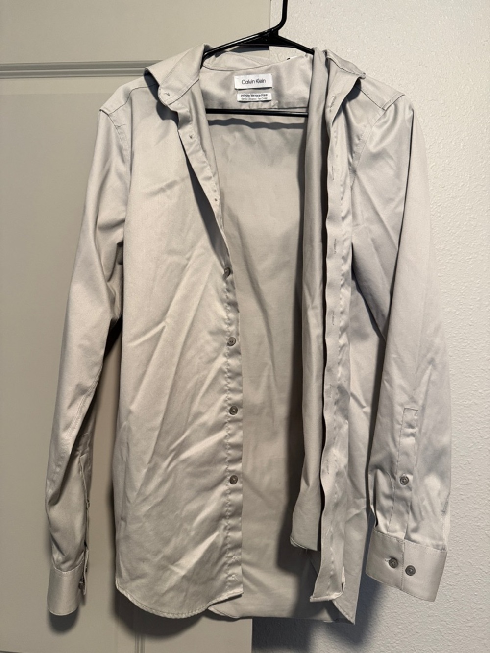 Calvin Klein Light Gray Hooded Shirt Jacket